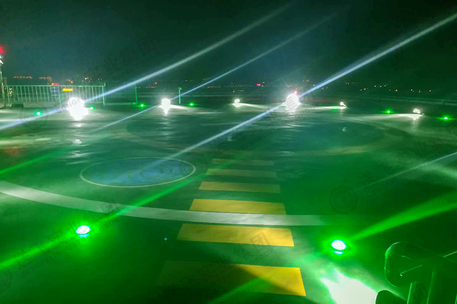 山东济南▪中建锦绣广场 屋顶停机坪的灯光调试图4