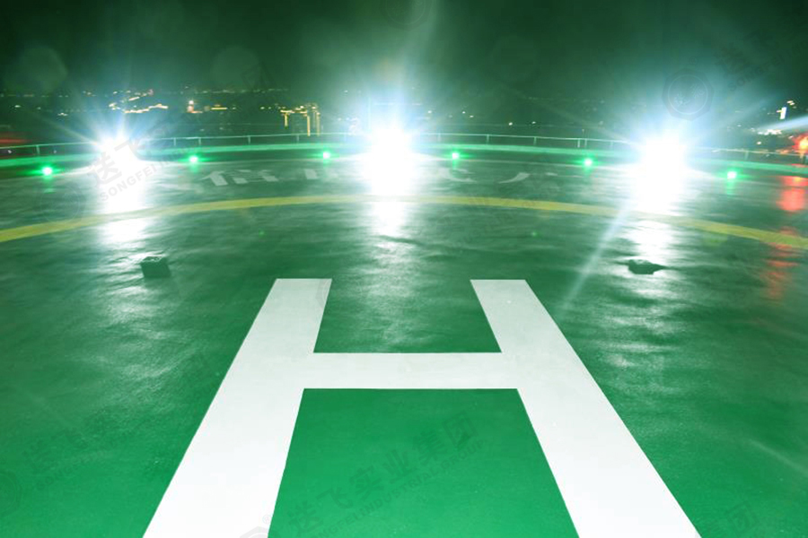 广东茂名·东信时代广场 屋顶直升机停机坪的灯光调试图4